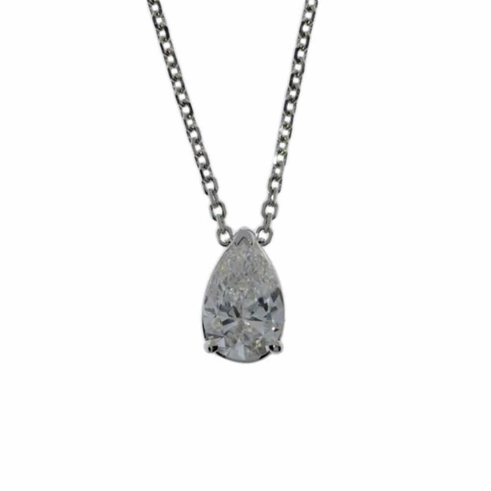 14Kt Gold 0.40 Ct Oval Lab Grown Diamond Solitaire Attached Diamond Pendant
